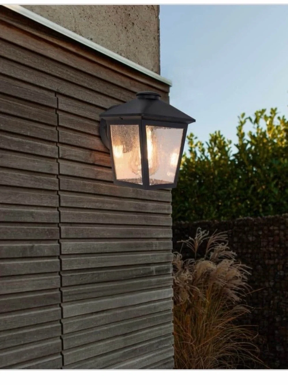 New Hampton Bay Malena Small Exterior Wall Lantern - Black